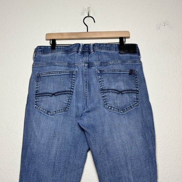 Buffalo David Bitton Jean Men 36 Stretch Straight Dark Wash Distressed Jackson-X - Picture 3 of 15